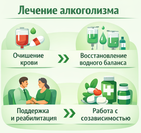 лечение алкоголизма в Тарко-Сале этапы